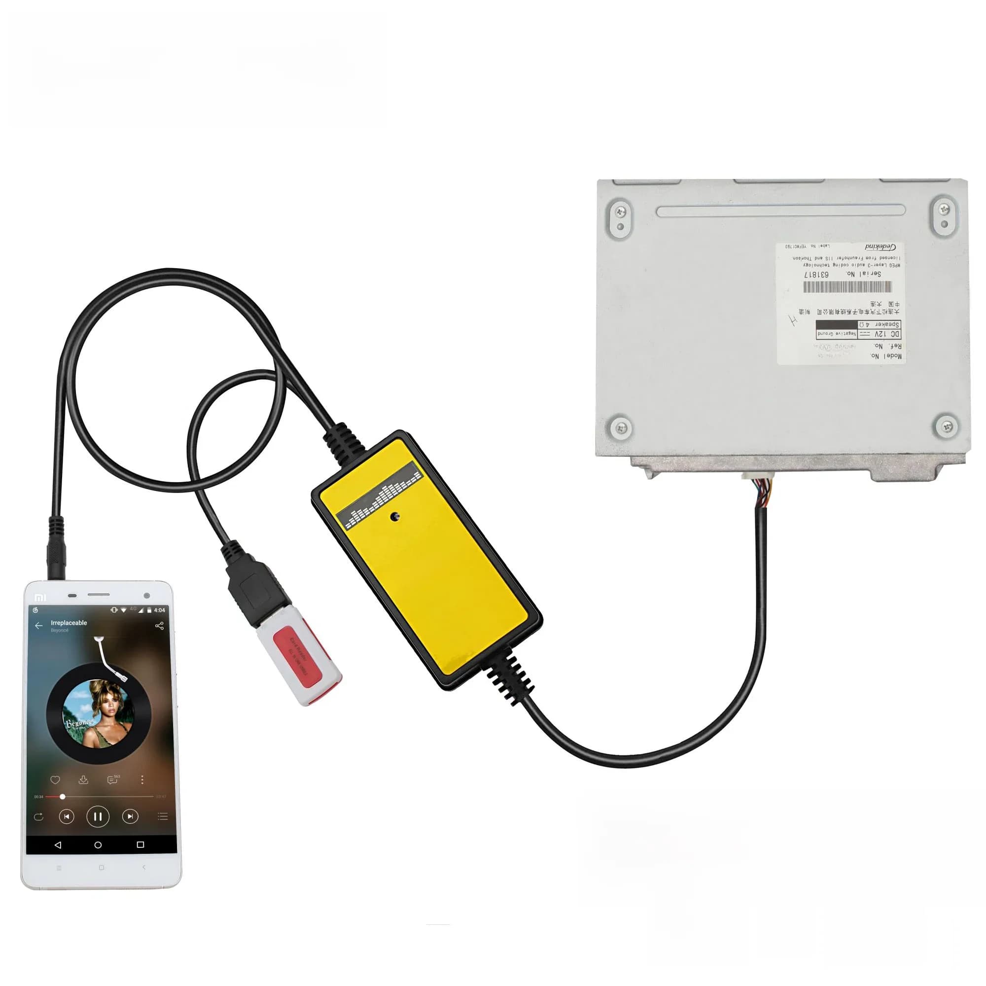 Adaptateur USB AUX pour autoradio Moonet, conversion de CD en MP3, compatible avec Toyota Avensis RAV4 Auris Corolla Yaris Camry & Lexus (sans système de navigation ou lecteur DVD)