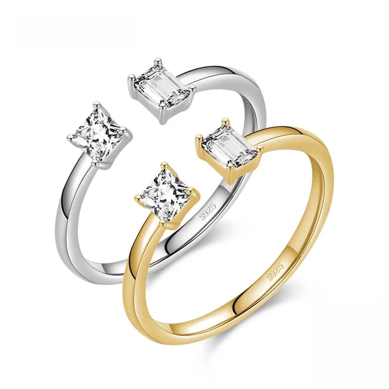 Modian classique réel 925 en argent Sterling irrégulier scintillant clair CZ bague pour les femmes charme couleur or bijoux fins de mariage