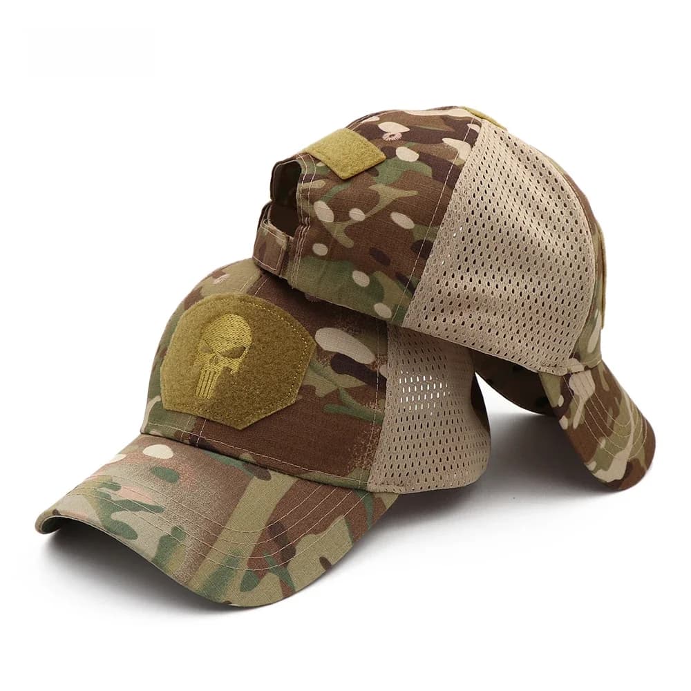 KOEP nouvelle maille punisseur Casquette de Baseball casquettes de pêche hommes en plein air Camouflage Jungle chapeau randonnée Casquette chapeaux