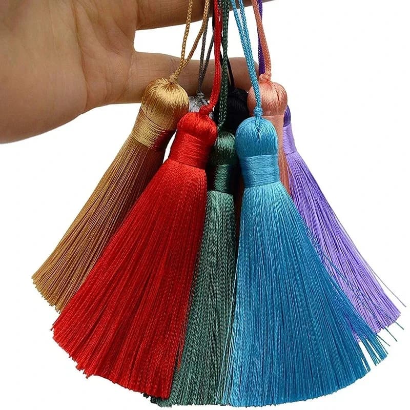 Glands en soie et Polyester, 5/10 pièces, pompons suspendus faits à la main pour l'artisanat pour la fabrication de bijoux, décoration de maison, accessoires de rideaux à coudre