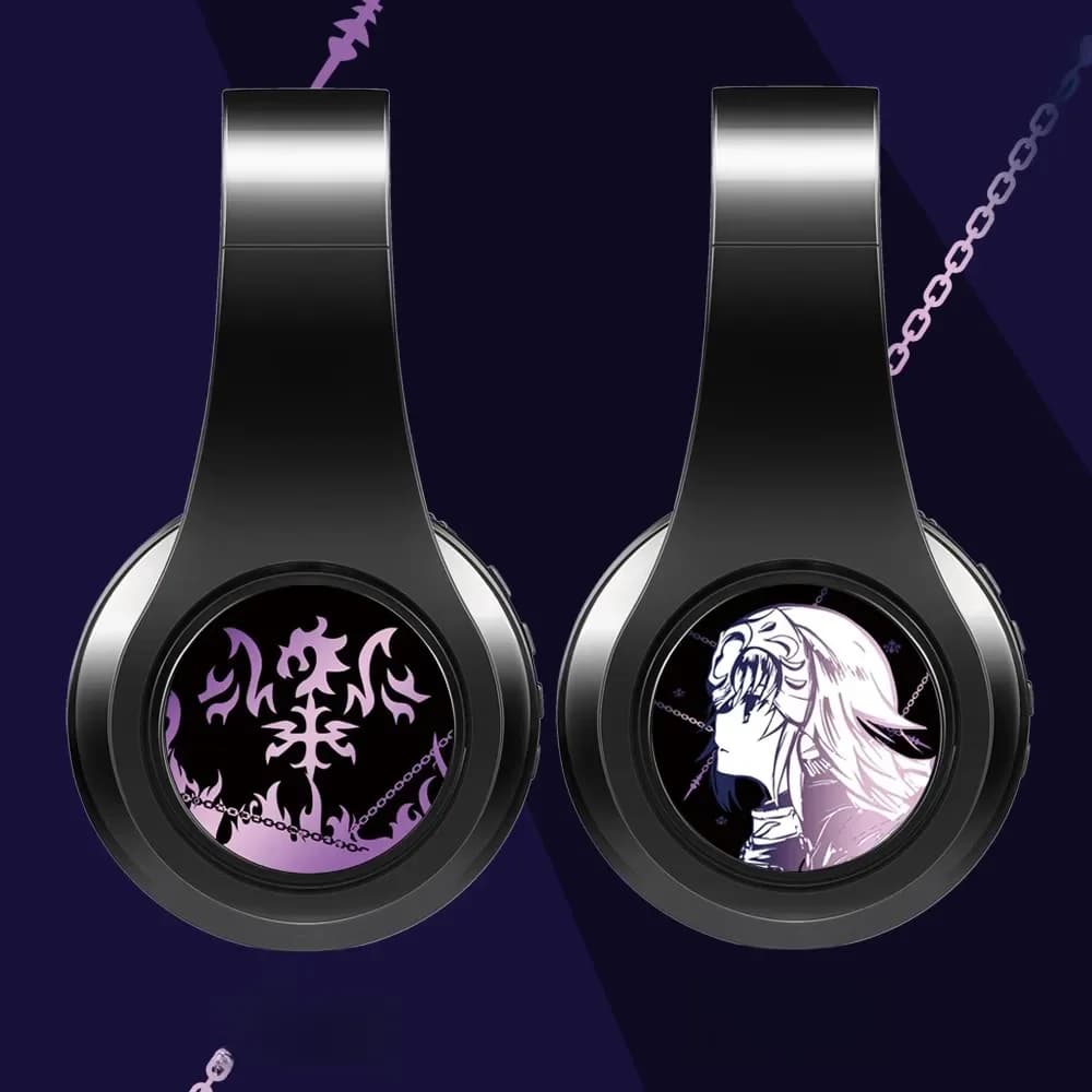 Casque sans fil Silent Disco Anime Fate/Grand Order FGO Jeanne D'Arc Stéréo Bluetooth pour jeux vidéo