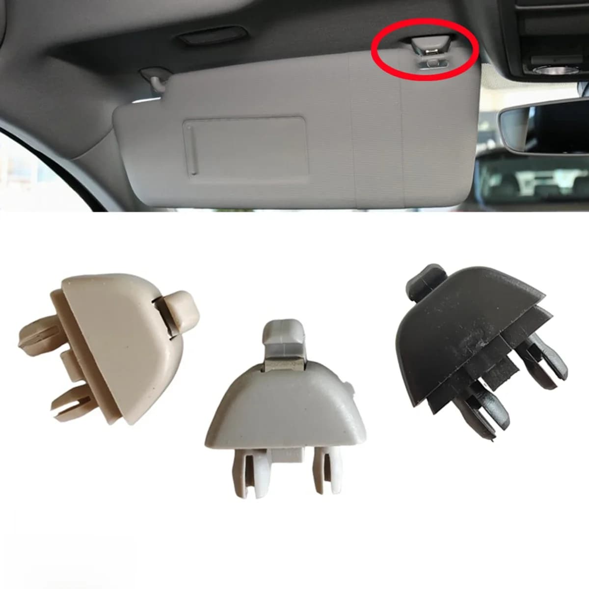 Crochet de retenue de support de pare-soleil, VW Passat, B7, Polo, 6R, GTI Up, Skoda, Rine, Citigo, Seat MII, gris, noir, beige, 6R0857561, 2 pièces
