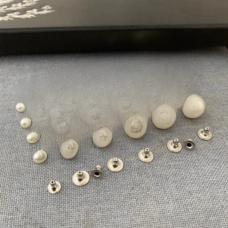 50 ensembles de Rivets en perles d'imitation de 6mm ~ 20mm, clous ronds pour bricolage, sac artisanal en cuir, chaussures, chapeau, vêtements, décoration de mariage
