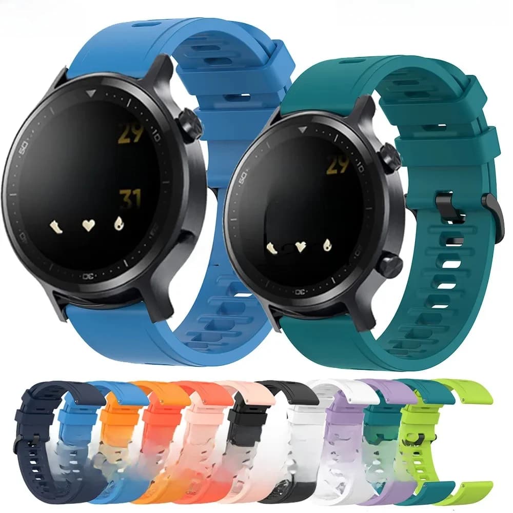 Bracelet de montre en Silicone souple pour Realme Watch S, accessoires pour montre connectée Huawei Honor Magic Watch 2 46mm