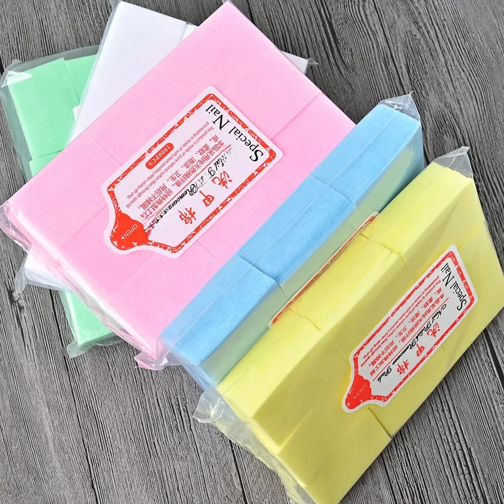 Papier non pelucheux pour ongles, 600 pièces/lot, tissu en fibre de coton, 5 couleurs, tampon nettoyant N64.Art, dissolvant de coton pour vernis, essuie-glace C #13