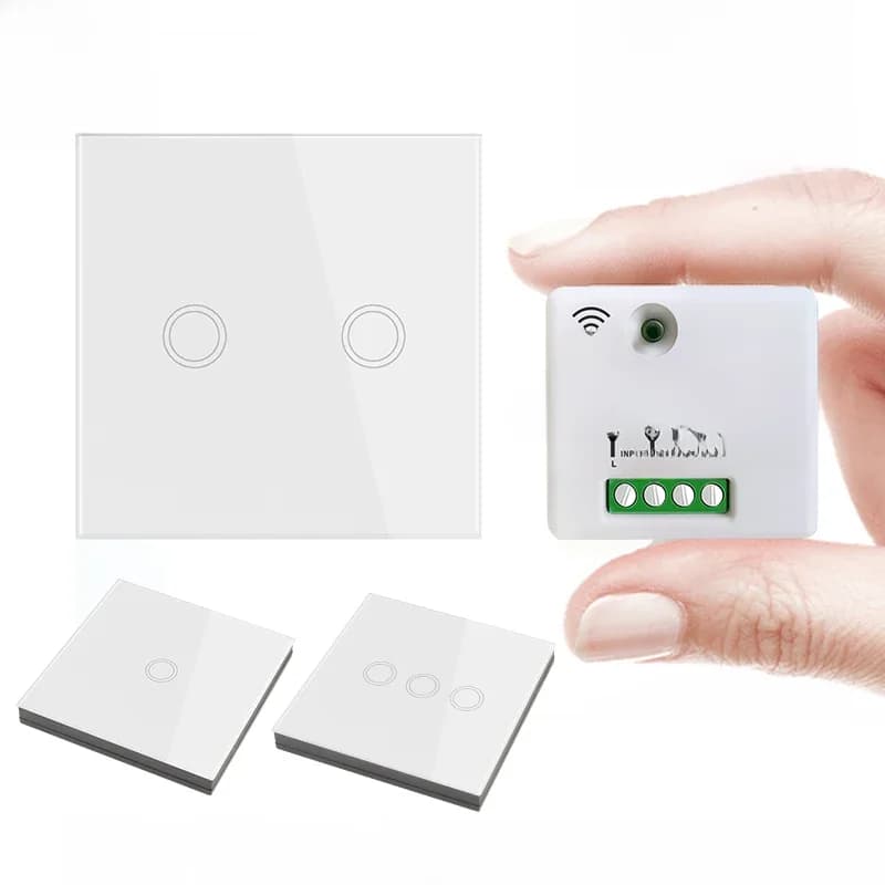 Mini interrupteur d'éclairage intelligent WIFI Tuya Smart Life APP panneaux muraux interrupteur tactile 433Mhz bricolage Module de relais minuterie voix Google Home Alexa