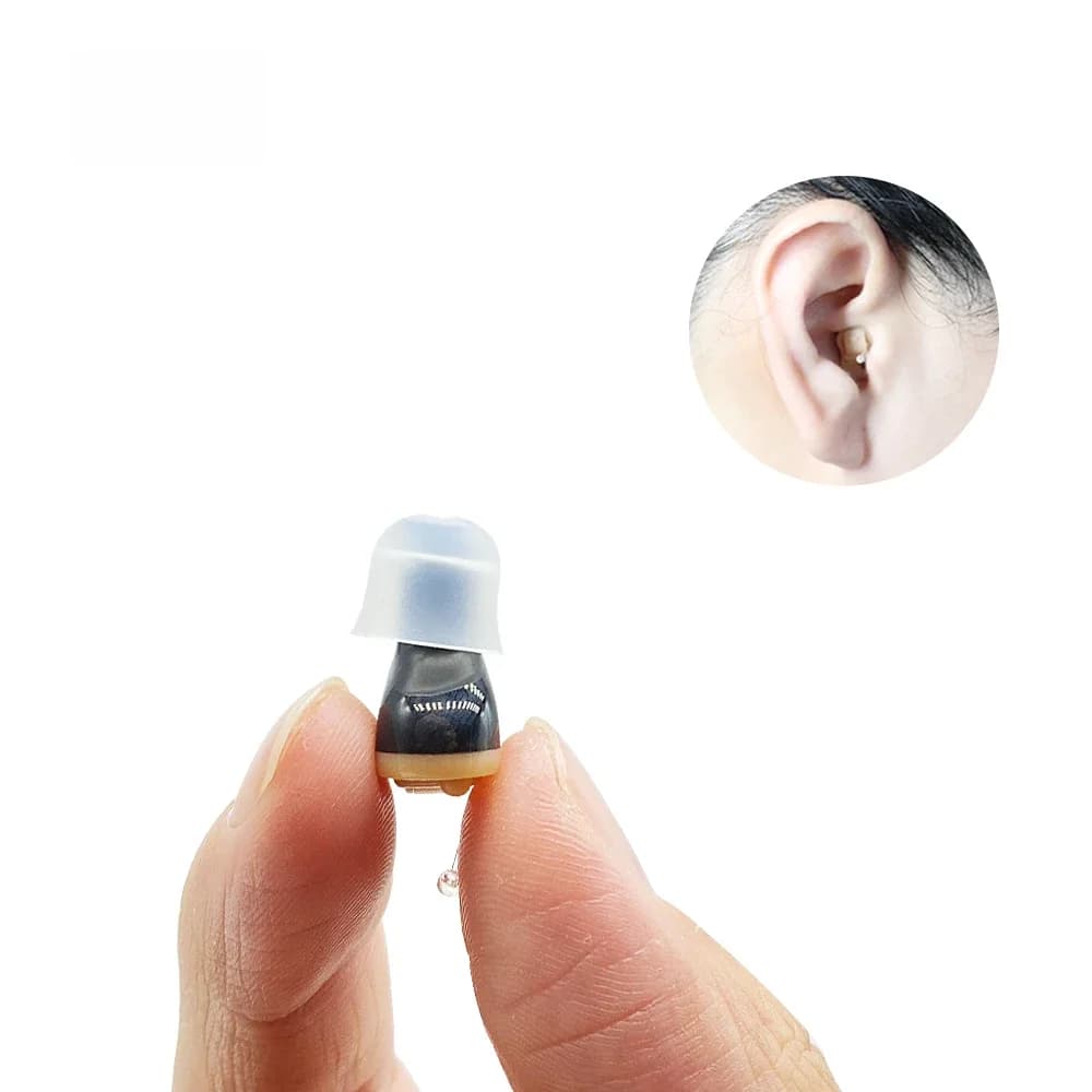 Mini aides auditives intra-auriculaires invisibles, petite aide auditive discrète, amplificateur sonore posé sur canal pour les sourds et les personnes âgées