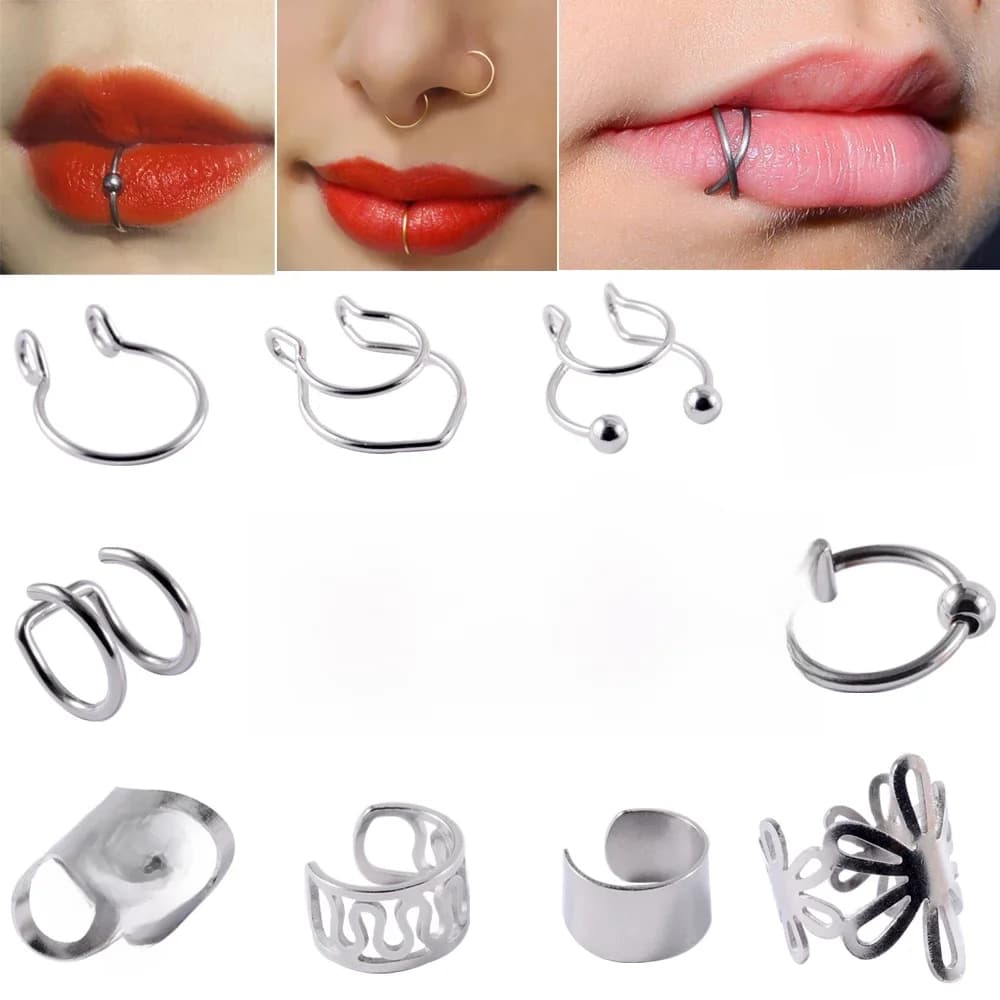 Boucles d'Oreilles à réinitialisation en Acier, 1 Pièce, Générateur, Helix, Cartilage, Conque, Manchette, Taille Réglable, Cerceau en Antarctique, Anneau Jules Non Perçant, Faux Bijoux