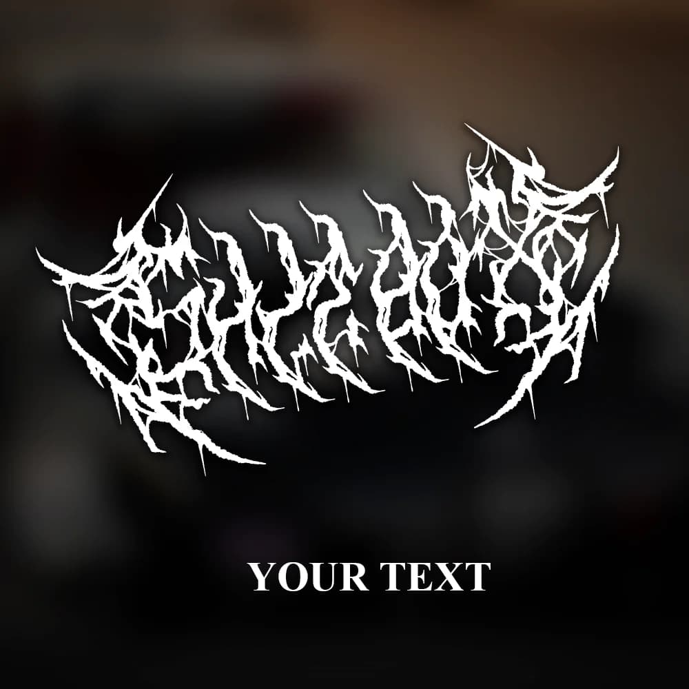 Autocollant en vinyle style Dark Metal avec texte personnalisé et lettrage effrayant, pour pare-brise, tuning de voitures et camions, thème Death Metal