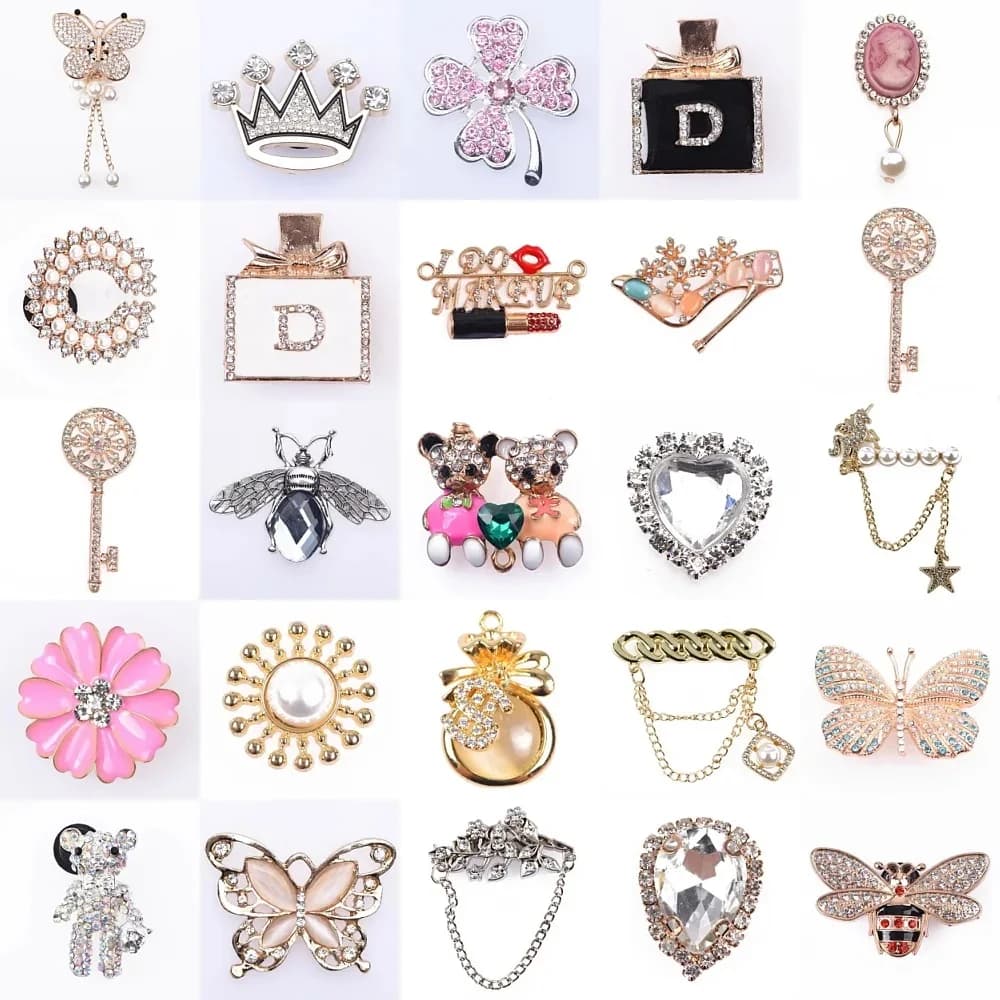 Breloques de chaussures scintillantes pour boutons de perles en métal, accessoires de décoration pour filles et femmes, cadeau
