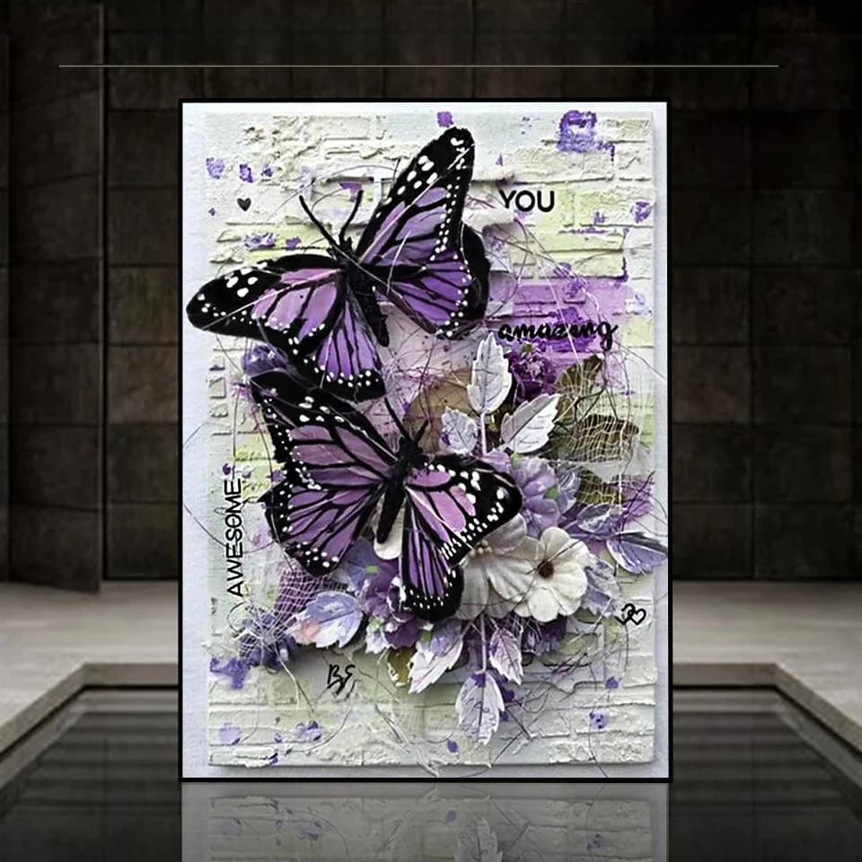 5D Full Square Diamond Painting, Animal Diamond Embroidery, Cross Stitch, Butterfly bal inestones, Full Mosaic Home Decor, New Arrivals