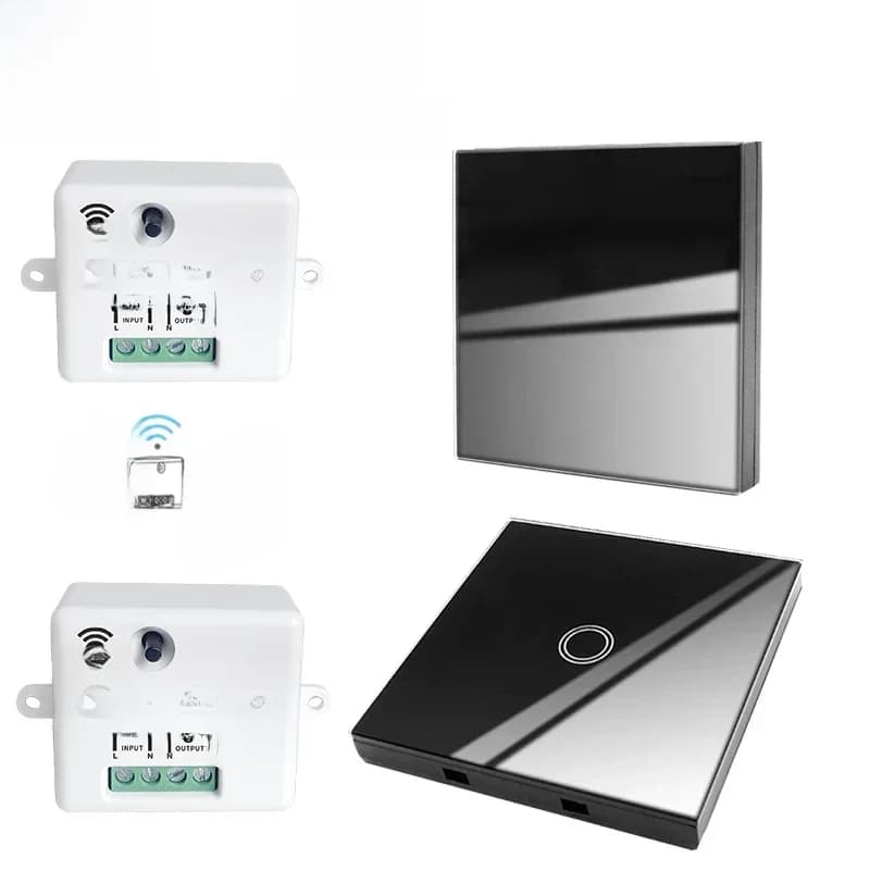 Interrupteur d'éclairage intelligent sans fil, avec télécommande, panneau mural 433Mhz, interrupteur tactile, Mini relais récepteur 220V, ventilateur de lampe pour la maison