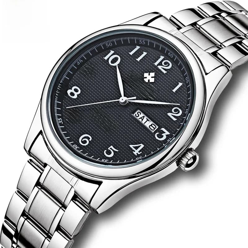 WWOOR – montre-bracelet en acier inoxydable pour hommes, Design Original arabe, marque de luxe, étanche, automatique, semaine et Date, à Quartz