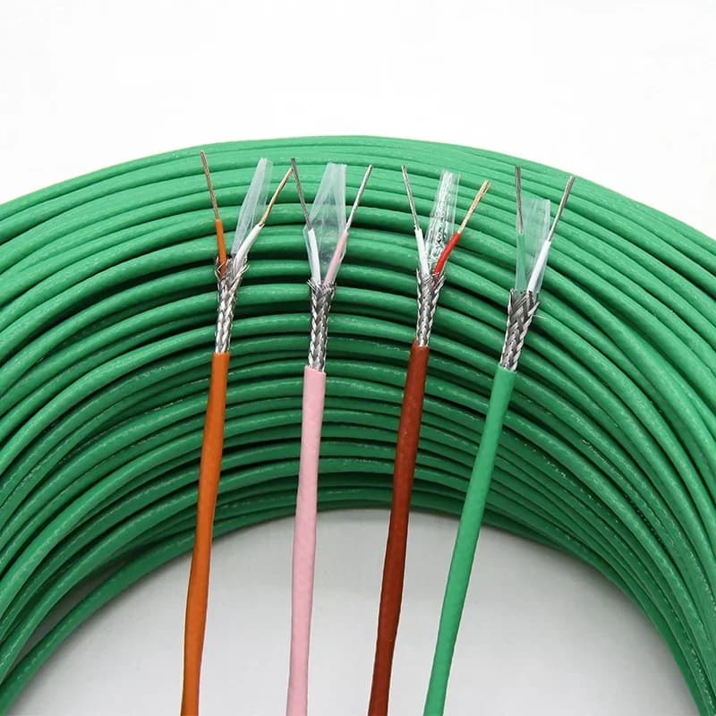 Fil thermocouple de type K T N S, câble de compensation de mesure à haute température, déliisolateur à 2 cœurs, ligne blindée, 1 m, 5 m, 10m