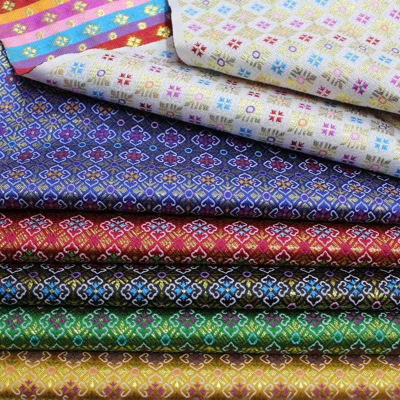 Tissu en satin de soie damassé, brocart jacquard de haute qualité, pour costumes, tissus d'ameublement, meubles, rideau, matériel pour vêtements