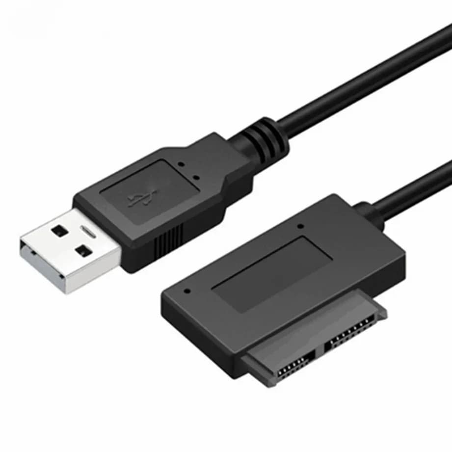 Grwibeou USB 2.0 vers Mini Sata II 7 + 6 13 broches adaptateur câble de convertisseur pour ordinateur portable CD/DVD ROM convertisseur de lecteur mince HDD Caddy