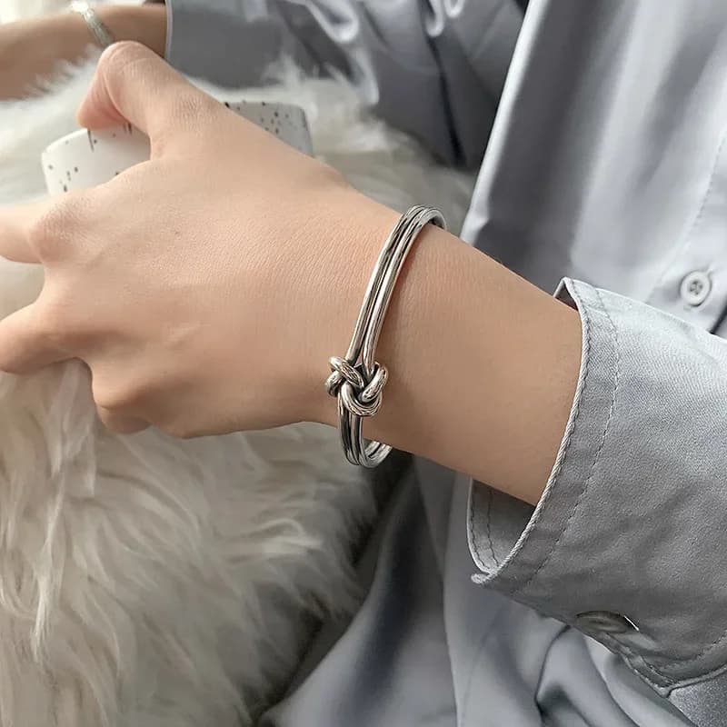 Bracelet avec nœud en argent thaïlandais pour femme, bijou Original, vente en gros, cadeau d'anniversaire, bon marché, nouvelle collection