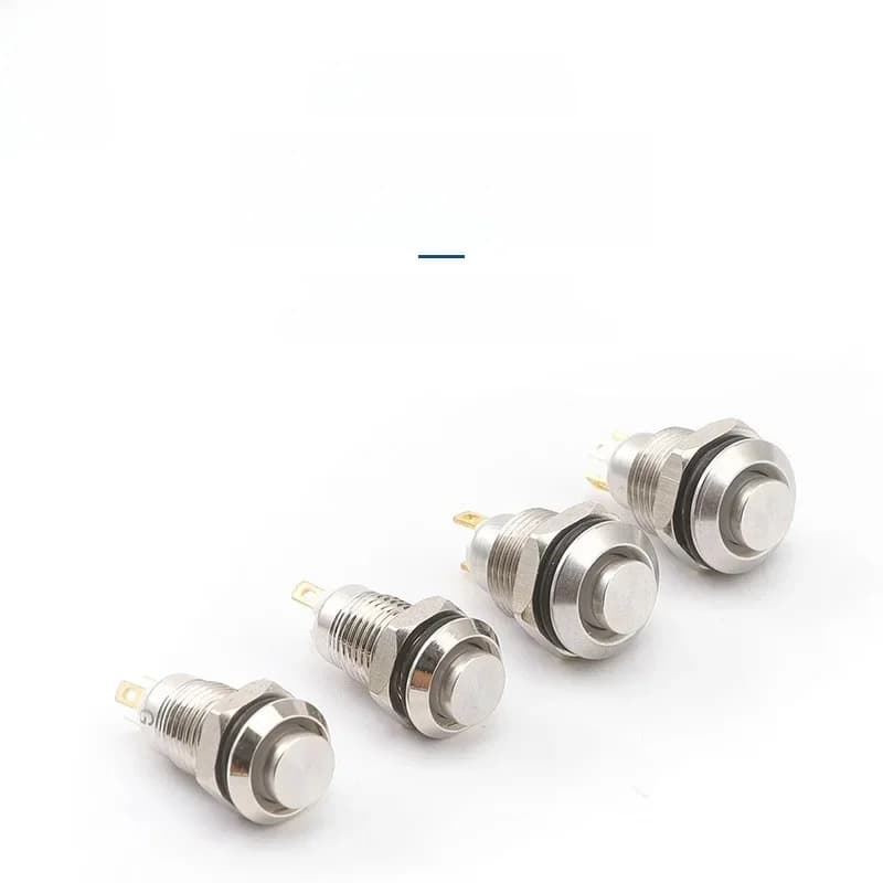 Interrupteur à bouton en métal, 8MM, 10MM, 12MM, 16MM, bouton autobloquant, tête haute, 1, normalement ouvert, étanche, antirouille
