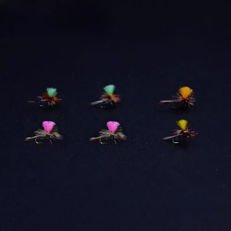 4 couleurs assorties 16 # -18 # Haute Vis Adam Parachute mouches sèches leurres de pêche à la mouche 6 pièces/paquet Para modèles mouches d'eau de Surface classique