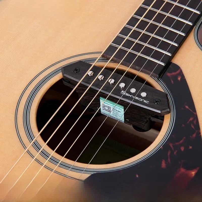 Pickup pour guitare acoustique Skysonic A-810, micro pour trou de son, contrôle du tonalité et du volume, Humbucker, finition bois sonore clair
