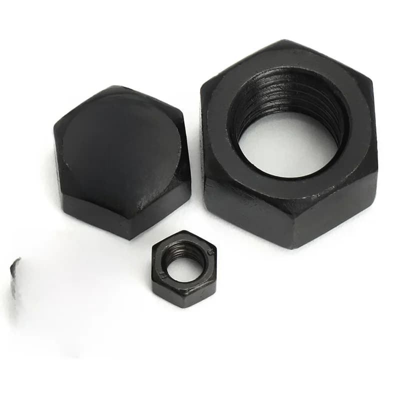 Écrous hexagonaux métriques en acier au carbone oxydé noir M2 M2.5 M3 M4 M5 M6 M8 M10 M12 M14 M16 M18 M20 M22 M24 M27 M30 M36