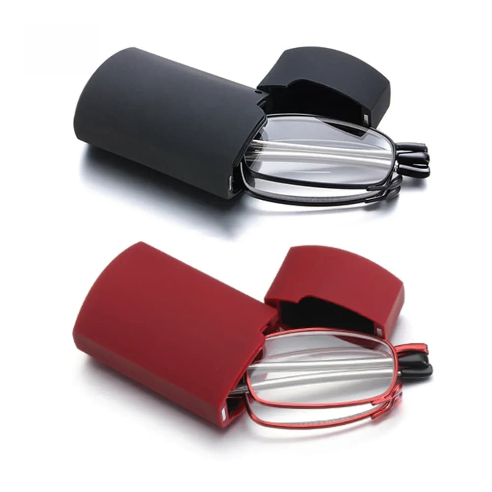 Lunettes de lecture pliantes avec étui pour hommes et femmes, mini lunettes presbytes légères, portables, ultralégères, petites lunettes d'hypermétropie