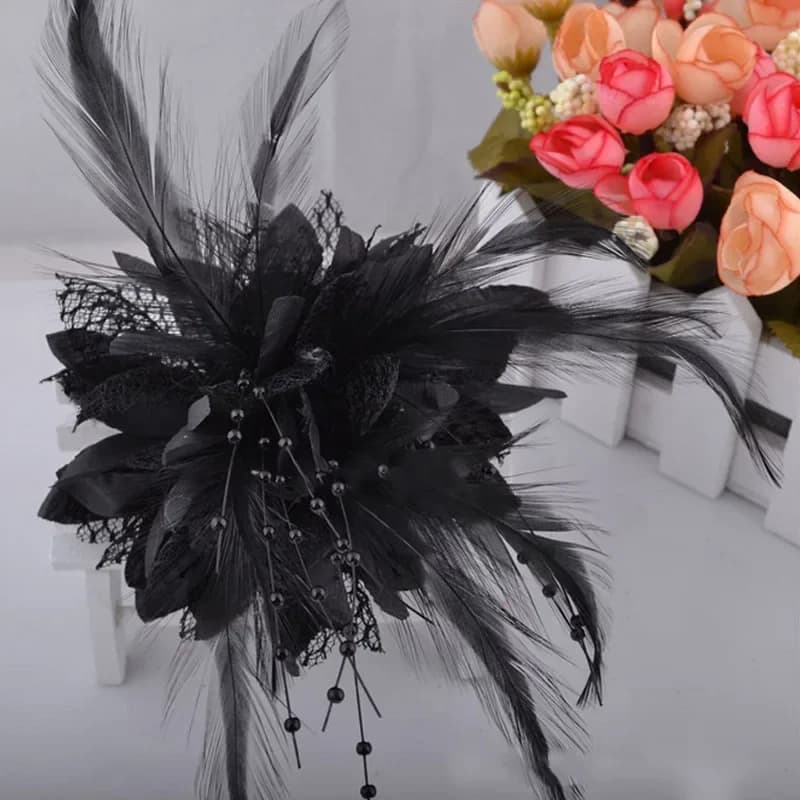 Pince à cheveux pour femmes, fleur, plume, perle, Corsage, bandeau de mariée, broche, Barrettes, accessoires pour cheveux, bijoux
