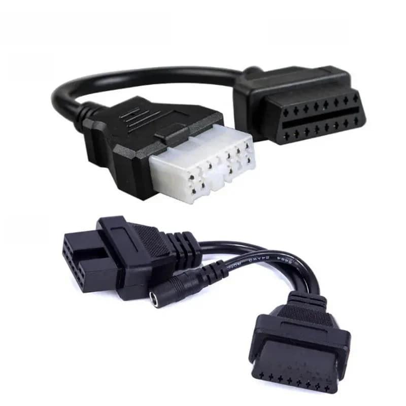 Adaptateur mâle OBD2 12 broches pour Mitsubishi/Hyundai, câble OBD-II 12 broches vers connecteur OBD 2 16 broches, Interface d'extension de Diagnostic femelle