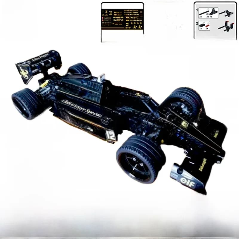 EllJI MOC-70614 John First Spécial F1 Voiture De dehors De Course Formule 1 1 1:8 Modèle décennie s De Construction Briques Kit Adulte Jouets Cadeau De Noël