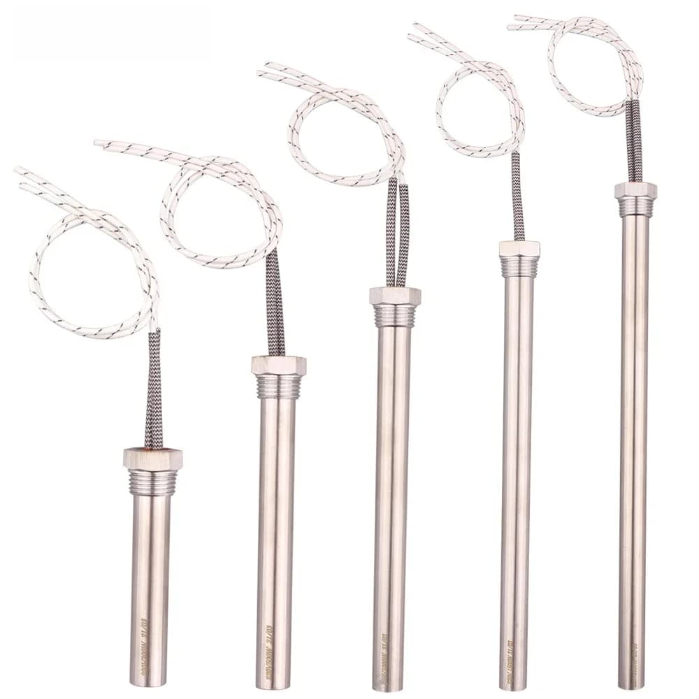 Cartouche chauffante à immersion, filetage 1/2 pouce, résistance cylindrique 220V 300W 500W 1KW/1.5/2KW, élément chauffant électrique pour eau