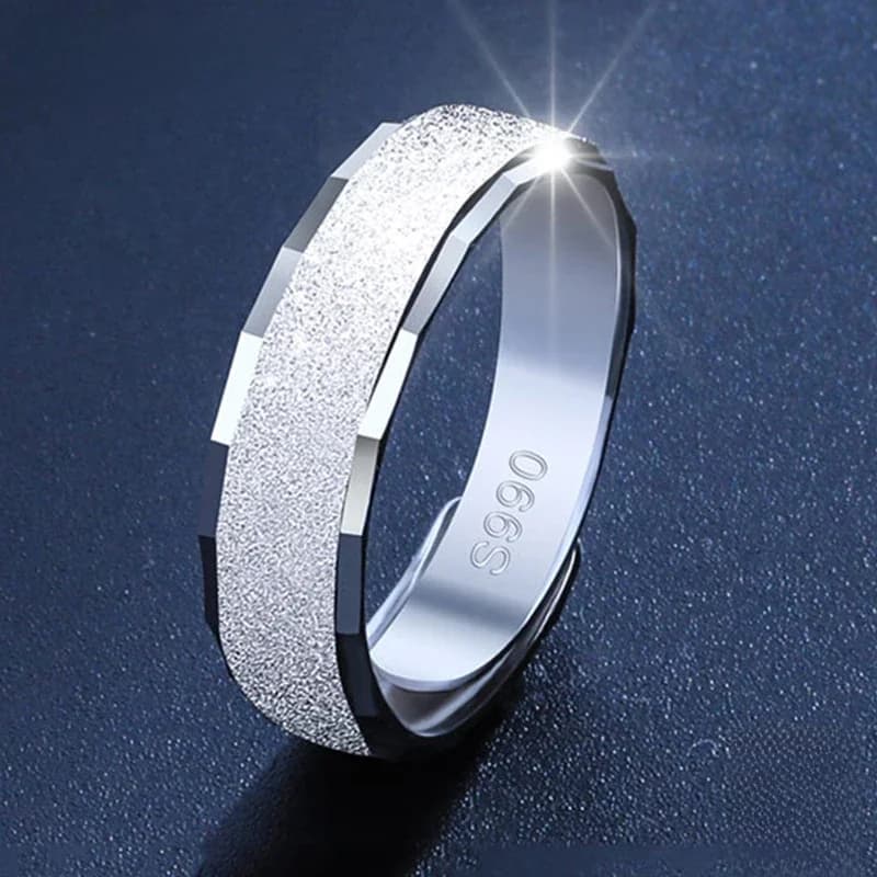 ZDADAN 925 bague en argent Sterling 6MM givré réglable pour hommes femmes bijoux de mode