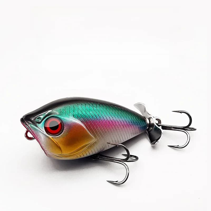 Lureholic 5 cm 9g hélice bruyante Pop accessoire dur leurre Surface Topwater Popper leurres de pêche truite d'eau douce bar appâts artificiels