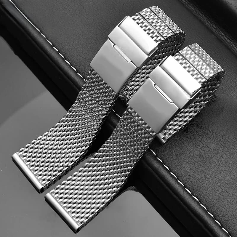 Bracelet de montre en acier inoxydable 316L de haute qualité, bracelet en métal solide pour Breitling AB2010, bracelet de montre de luxe pour hommes, 22 24mm, bracelet en maille
