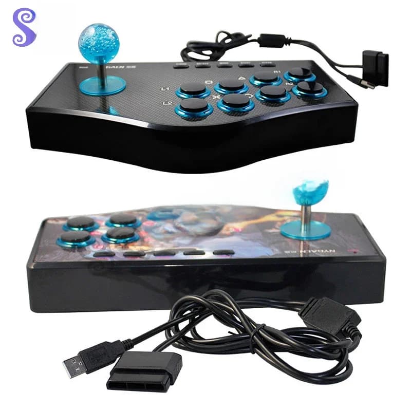 NingStick-Joystick USB d'arcade pour Android Smart TV et console PC/PS2/PS3, prise en charge de 2 versions ultérieures avec câble de 1.8 m