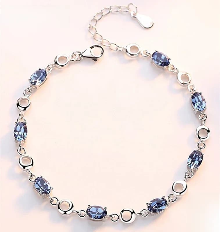 ZDADAN – bracelet à breloques en argent Sterling 925 avec saphir pour femmes, accessoires de bijoux à la mode