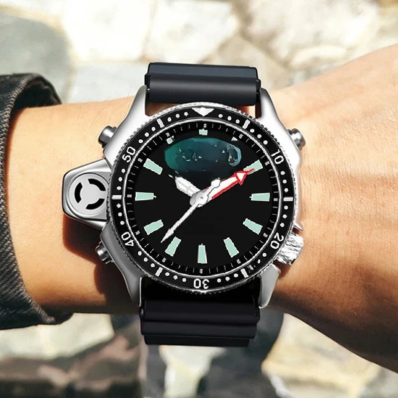 Double affichage mode sport montre-bracelet pour hommes Style décontracté montres hommes militaire Quartz montre-bracelet S choc homme Relogio Masculino