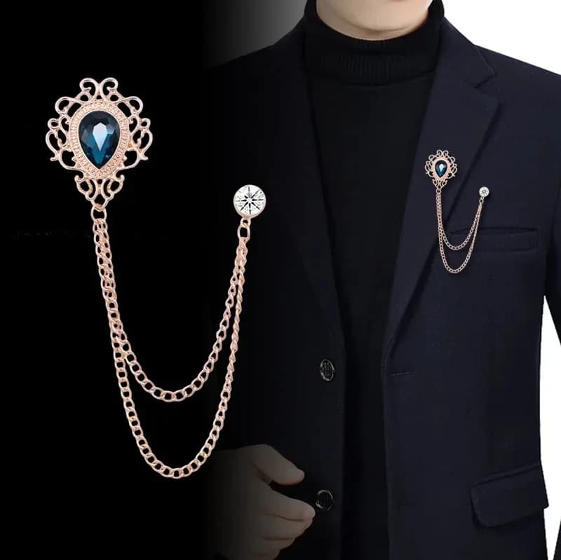 Pampilles vintage pour hommes et femmes, broches JOBroches, revers en cristal de biscuits, épingle de col trempée de chemise, accessoires de bijoux à la mode, nouveau