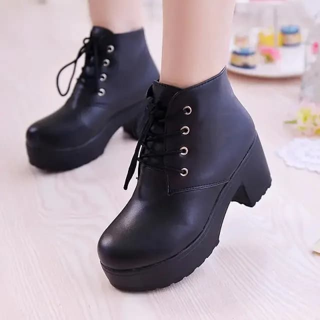 Chaussures de Cosplay Anime Black Butler Ciel Phantomhive, à Lacets, Talons Hauts, Bottes Blanches et Noires pour Femmes et Hommes, Taille 35-45