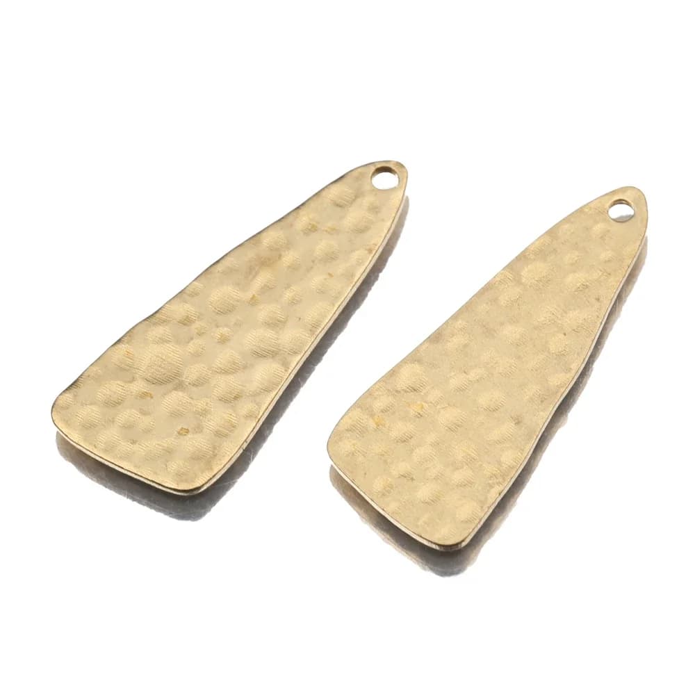 Pendentif en laiton texturé, 20 pièces/lot, Original, Triangle géométrique martelé, boucles d'oreilles pendantes, breloques pour bricolage, fabrication de collier, artisanat