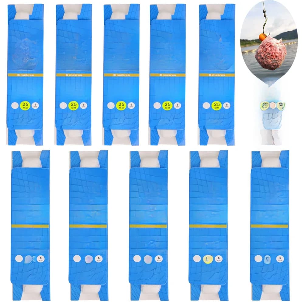 10 pièces/5 pièces PVA maille carpe pêche mangeoire appât lanceur eau dissolution filets 5M 25mm 37mm écologique recharge cheveux carpe plate-forme attirail