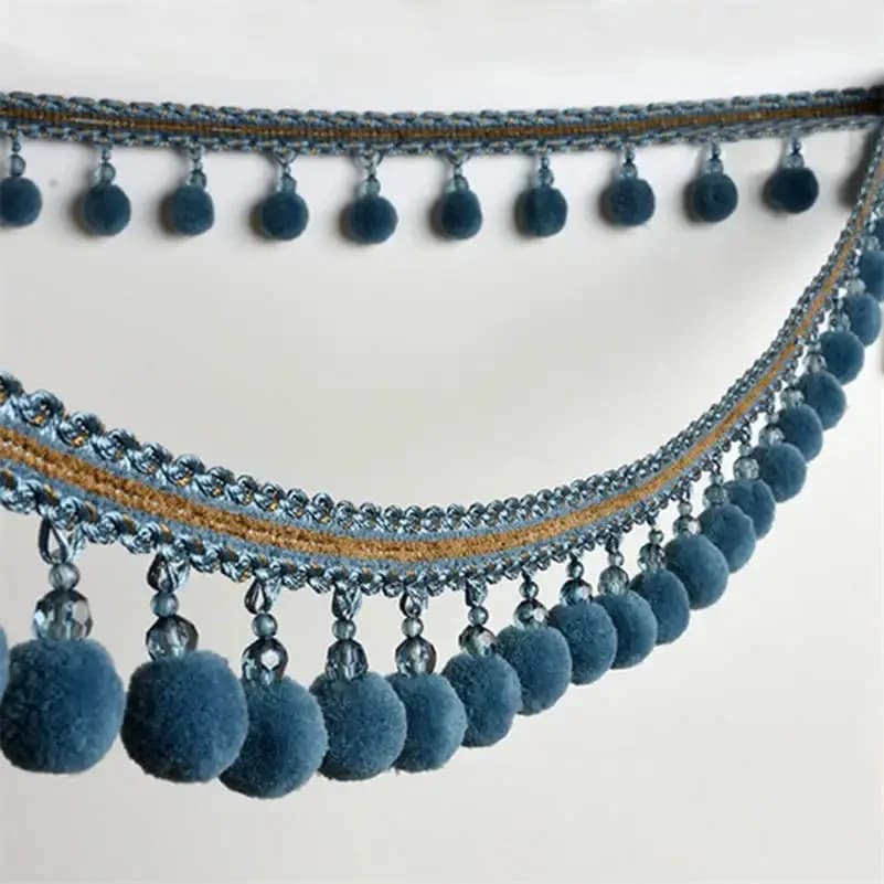 2/4/6 mètres pompon garniture Pom Pom Bobble tresse gland boule frange ruban dentelle tissu bricolage rembourrage canapé rideau accessoire de couture