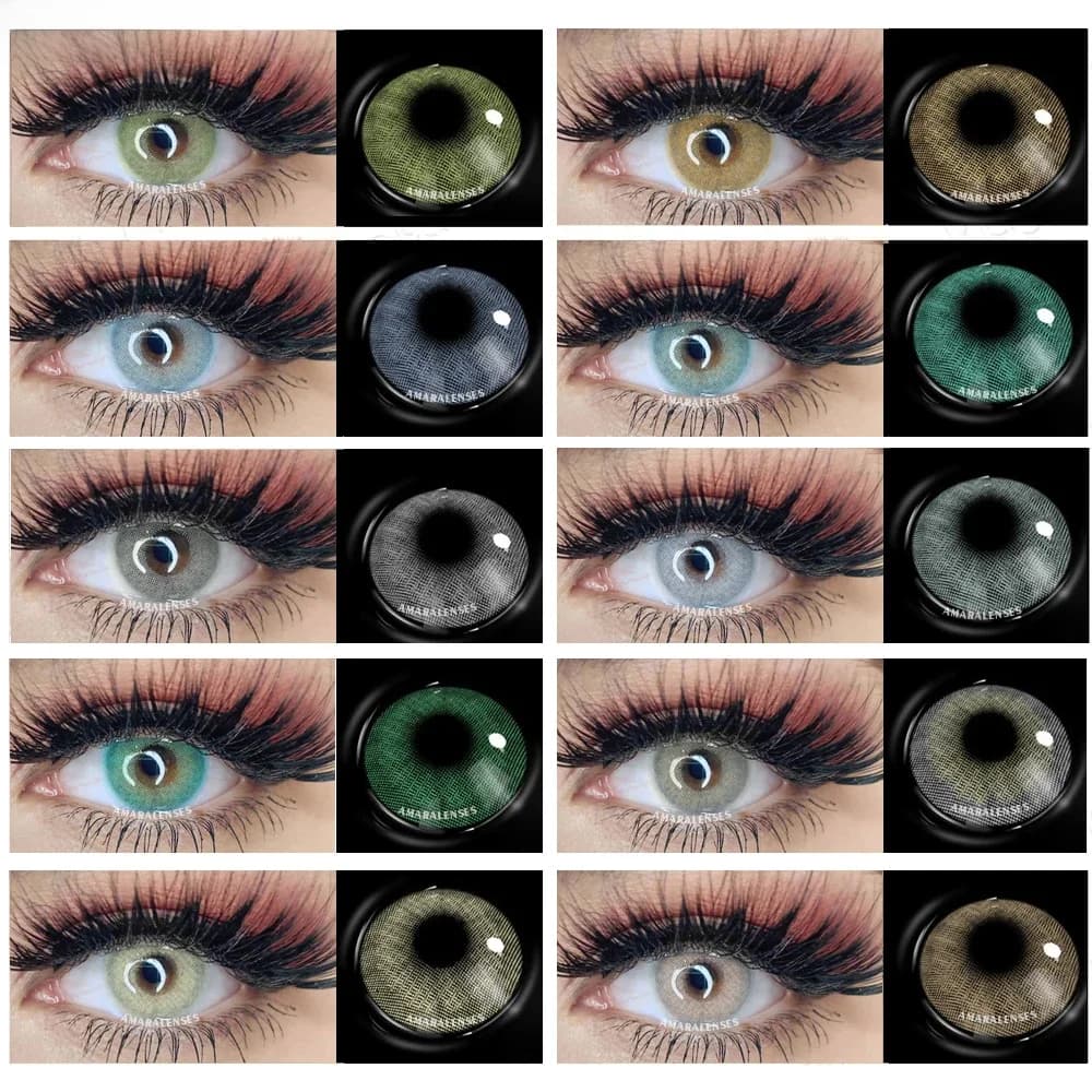 AMARA 1 paire de lentilles de Contact de couleur pour les yeux lentilles marron naturel beauté mode Monet lentille lentilles bleues Contact pour les yeux verts