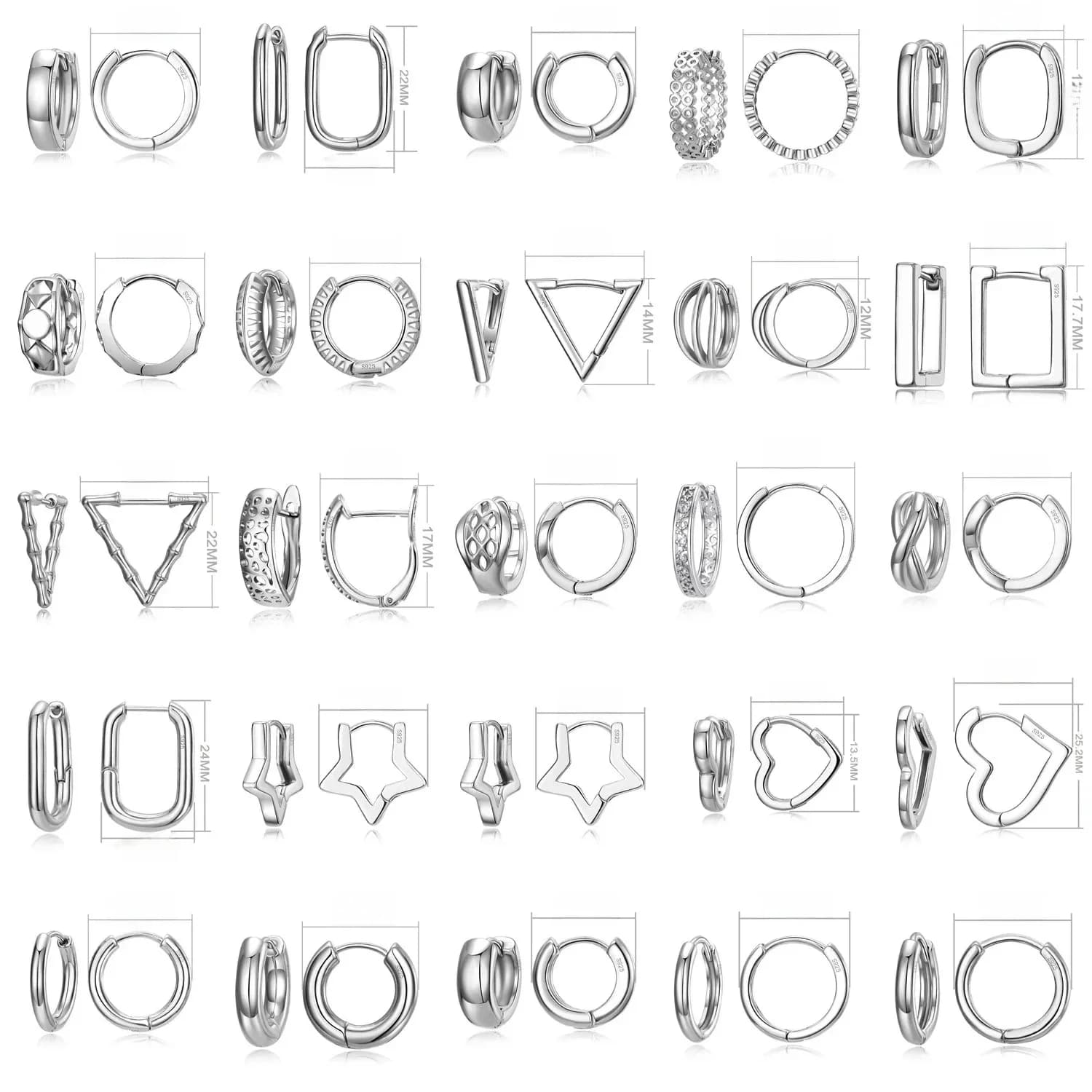 Boucles d'oreilles géométriques en argent Sterling 925 pour femmes et hommes, grande Promotion, bijoux pour filles
