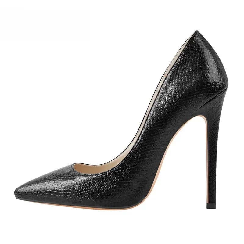 DALTolMaker-Escarpins Noirs à Enfiler pour Femme, Chaussures Classiques à Talons Hauts de 12cm, à la Mode