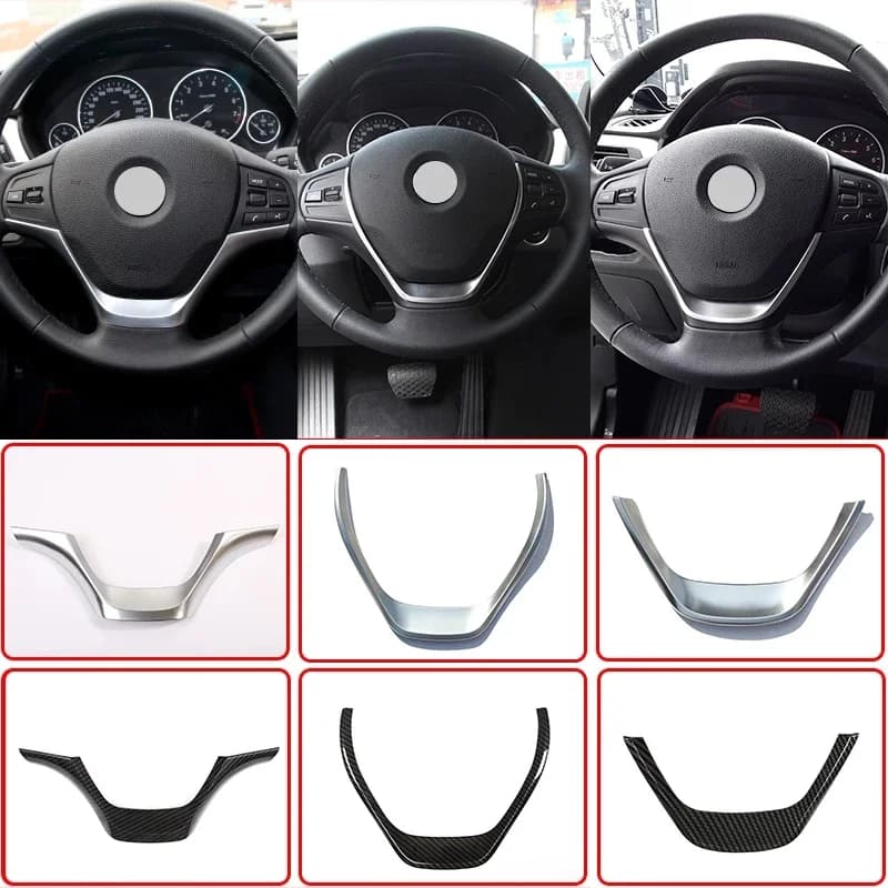 Garniture de couverture de panneau de cadre décoratif de volant intérieur de voiture en Fiber de carbone pour BMW série 3 F30 F32 F34 2013-2019 accessoires