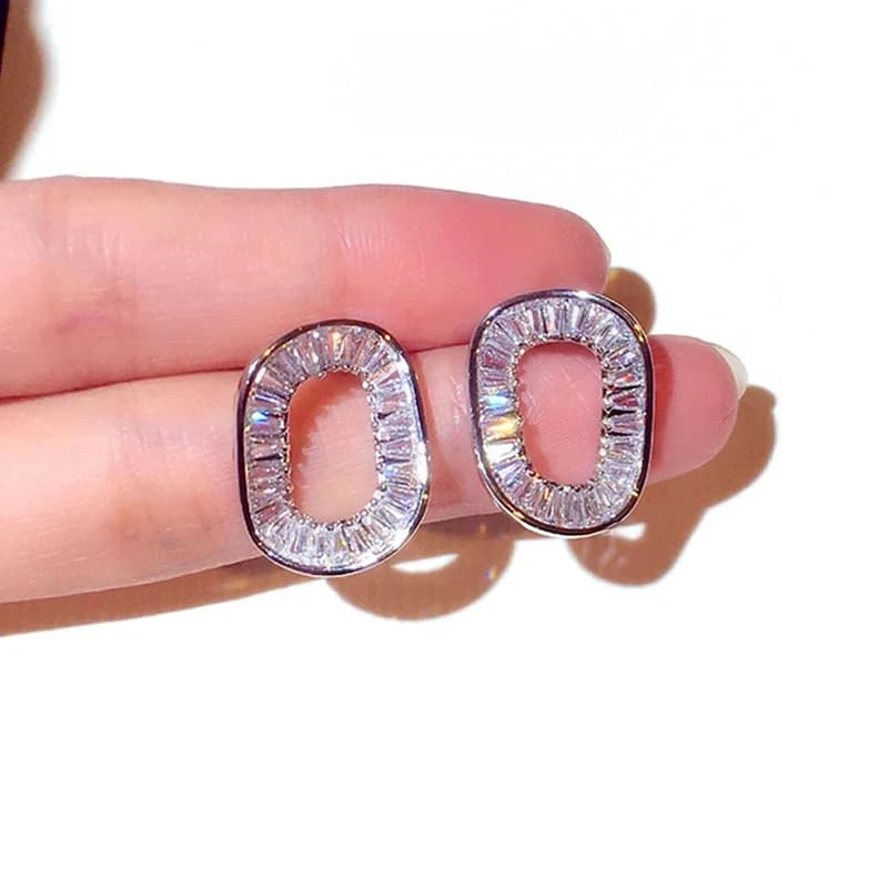 Boucles d'oreilles carrées en Zircon cubique Super brillant pour femmes, luxe coréen, scintillant, AAA, élégantes, pendentif
