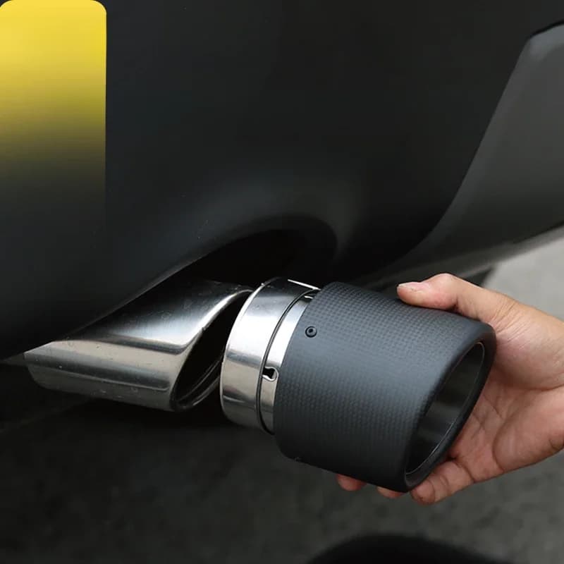 1 pièce, embout d'échappement décoratif modifié en fibre de carbone, véritable pièce de rechange pour Mazda CX-5 CX-4 CX-3