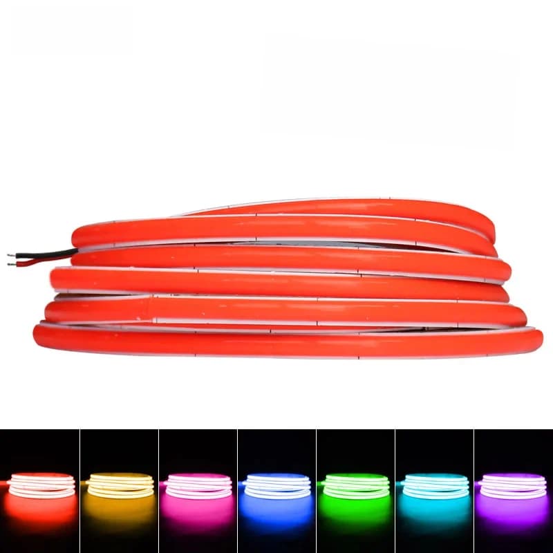 OCONA DC 12 V 24 V Super mince 4mm multicolore COB LED bande lumières pour armoire voiture bricolage 480 LED bleu/rose/rouge/violet LED ruban