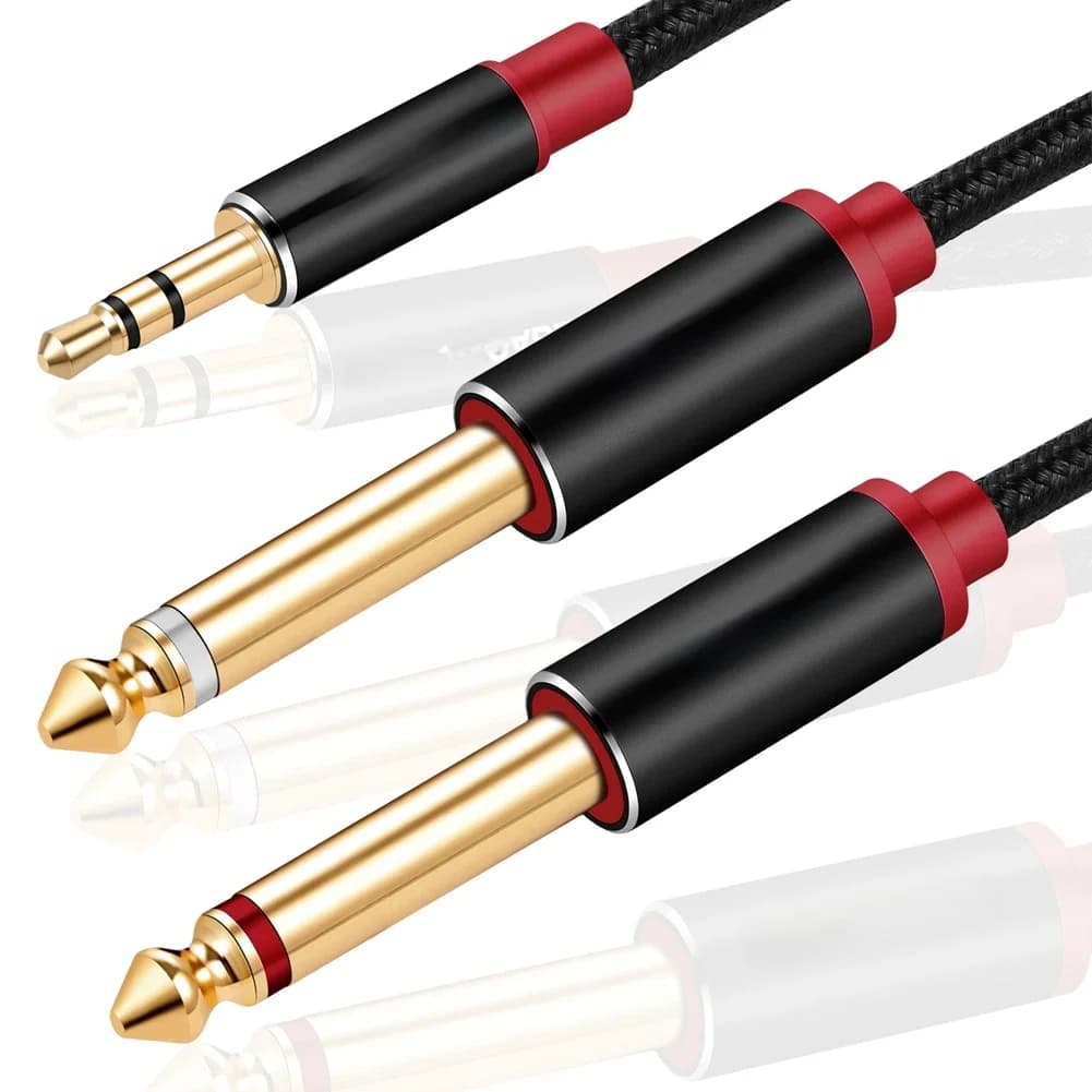 SHULIANCABLE-Câble audio mono stéréo pour iPhone, urgent, haut-parleur de limitation, 3.5mm, 1/8 ", TRS aux touristes, 6.35mm, 1/4", TS