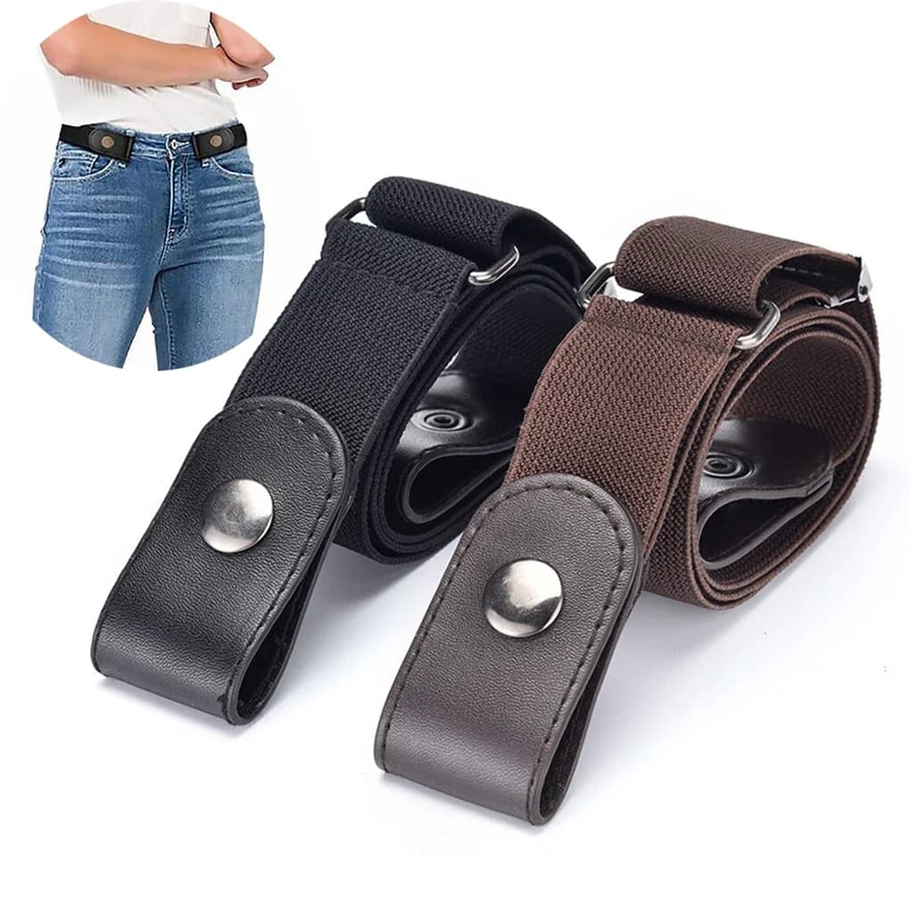 Ceinture sans boucle pour pantalons en Jean, robes, ceinture de taille élastique extensible sans boucle pour femmes/hommes, sans renflement, sans tracas